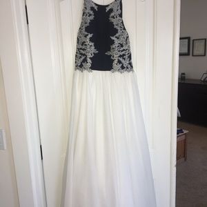 Navy Blue with silver detailing Prom Dress